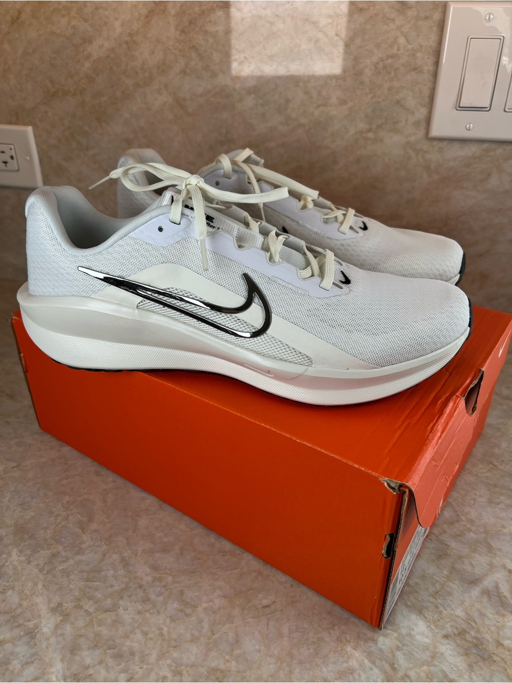 Nike Women's‎ Off-White Running Shoes with Metallic Swoosh